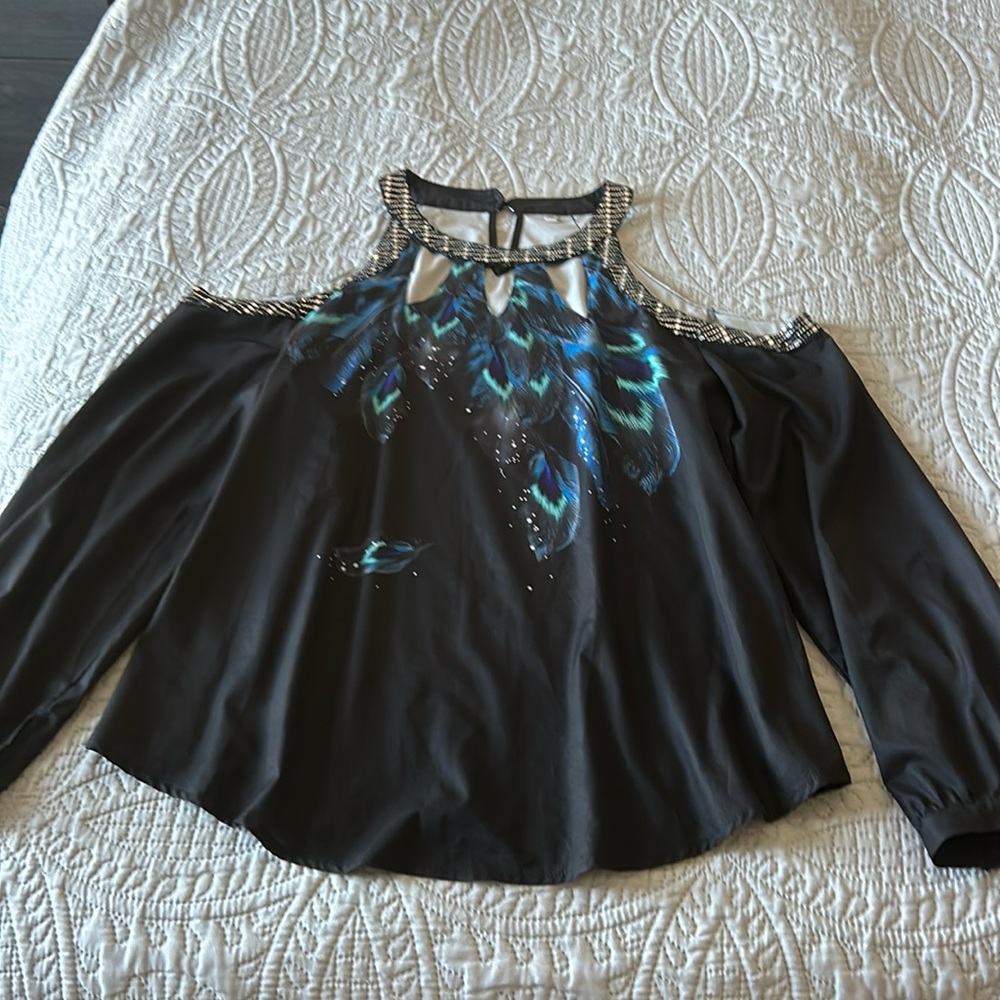 Women’s 2XL Cold Shoulder Long Sleeve Blouse